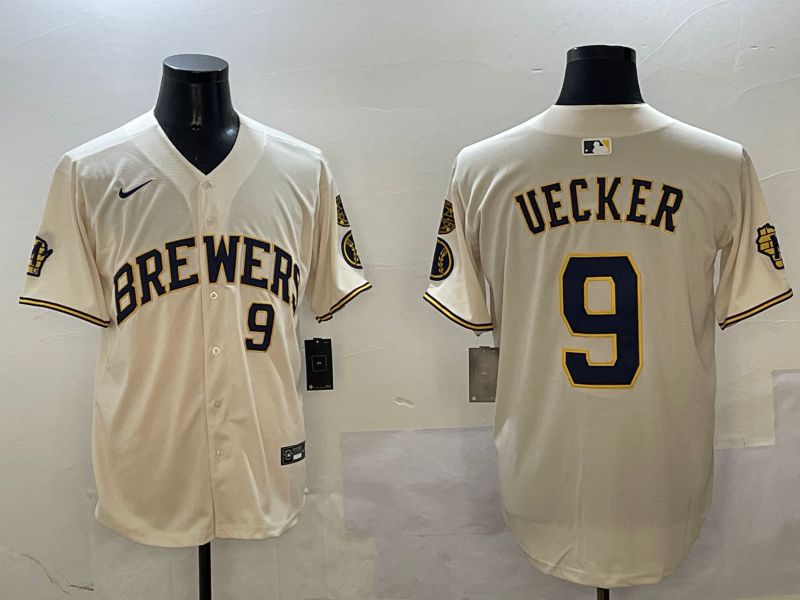 Men Milwaukee Brewers #9 Uecker Cream Fashion 2025 Nike MLB Jersey style 5->milwaukee brewers->MLB Jersey